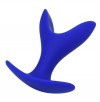 Синяя силиконовая расширяющая анальная пробка Bloom - 8,5 см. фото 1 — pink-kiss