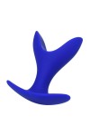 Синяя силиконовая расширяющая анальная пробка Bloom - 8,5 см. фото 2 — pink-kiss