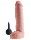 Телесный фаллоимитатор с функцией семяизвержения 11" Squirting Cock with balls - 27,9 см. фото 2 — pink-kiss