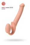 Телесный безремневой страпон Silicone Bendable Strap-On M фото 2 — pink-kiss