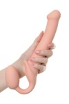 Телесный безремневой страпон Silicone Bendable Strap-On M фото 9 — pink-kiss