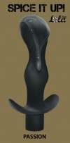 Черная фигурная анальная пробка с вибрацией Passion - 14 см. фото 2 — pink-kiss