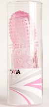 Гелевая розовая насадка с рельефом - 13,5 см. фото 2 — pink-kiss