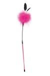 Хлыст с розовым помпоном и перьями - 50 см. фото 1 — pink-kiss