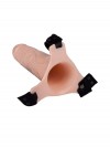 Пустотелый реалистичный фаллопротез на ремешках - 18 см. фото 4 — pink-kiss
