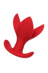 Красная силиконовая расширяющая анальная пробка Flower - 9 см. фото 2 — pink-kiss