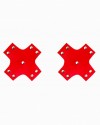 Красные пэстисы-кресты из экокожи с клепками фото 2 — pink-kiss