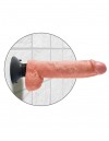 Телесный вибромассажер 10" Vibrating Cock with Balls - 25,4 см. фото 3 — pink-kiss