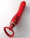 Красный двухсторонний вибростимулятор Ultimate Pleasure 24K Gold Luxury Edition - 25 см. фото 1 — pink-kiss