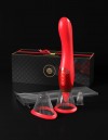 Красный двухсторонний вибростимулятор Ultimate Pleasure 24K Gold Luxury Edition - 25 см. фото 3 — pink-kiss