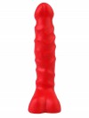 Красный анальный стимулятор с мошонкой - 14 см. фото 3 — pink-kiss