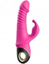 Ярко-розовый вибратор Crazy Rabbit с фрикционным движением и ротацией - 23 см. фото 2 — pink-kiss