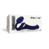 Синий безремневой страпон Multi Orgasm Size S с клиторальной стимуляцией фото 2 — pink-kiss