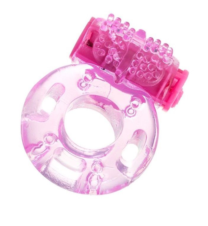 Розовое эрекционное виброкольцо из эластичного геля фото 1 — pink-kiss