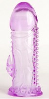 Фиолетовая гелевая насадка с шипами - 13 см. фото 1 — pink-kiss
