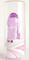 Фиолетовая гелевая насадка с шипами - 13 см. фото 2 — pink-kiss