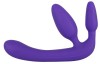 Фиолетовый безремневой страпон с двумя пробками Triple Teaser фото 1 — pink-kiss