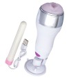 Мастурбатор-вагина в белой колбе с присоской и функцией нагрева фото 1 — pink-kiss