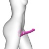 Ярко-розовый безремневой страпон Multi Orgasm Size S с клиторальной стимуляцией фото 5 — pink-kiss