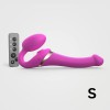 Ярко-розовый безремневой страпон Multi Orgasm Size S с клиторальной стимуляцией фото 6 — pink-kiss