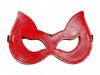 Двусторонняя красно-черная маска с ушками из эко-кожи фото 1 — pink-kiss