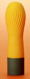Оранжевый рифленый мини-вибратор IROHA ZEN YUZUCHA - 12,7 см. фото 1 — pink-kiss