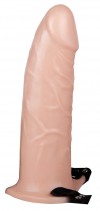 Пустотелый реалистичный фаллопротез на ремешках с заклепками - 17,5 см. фото 1 — pink-kiss