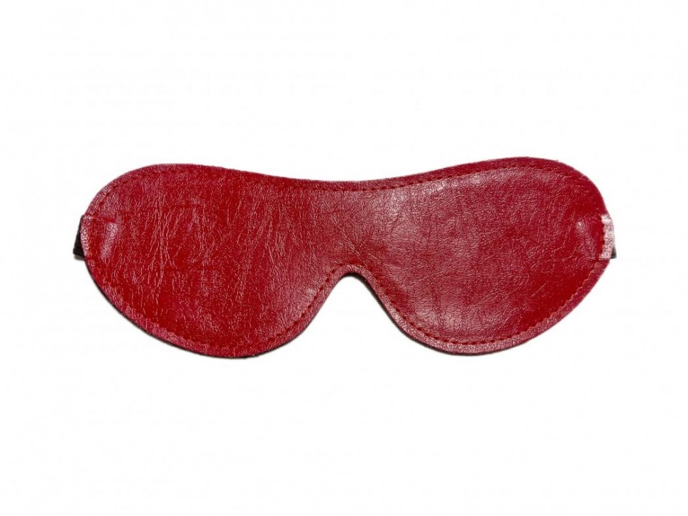 Двусторонняя красно-черная маска на глаза из эко-кожи фото 1 — pink-kiss