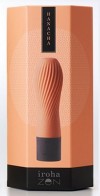 Персиковый рифленый мини-вибратор IROHA ZEN HANACHA - 12,7 см. фото 4 — pink-kiss
