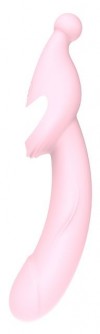 Розовый вибромассажер 2-WAY PLEASER - 21 см. фото 1 — pink-kiss