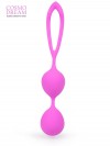 Розовые силиконовые вагинальные шарики с петлей - 17 см. фото 1 — pink-kiss