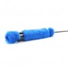 Лаковый стек с синей меховой ручкой - 64 см. фото 3 — pink-kiss