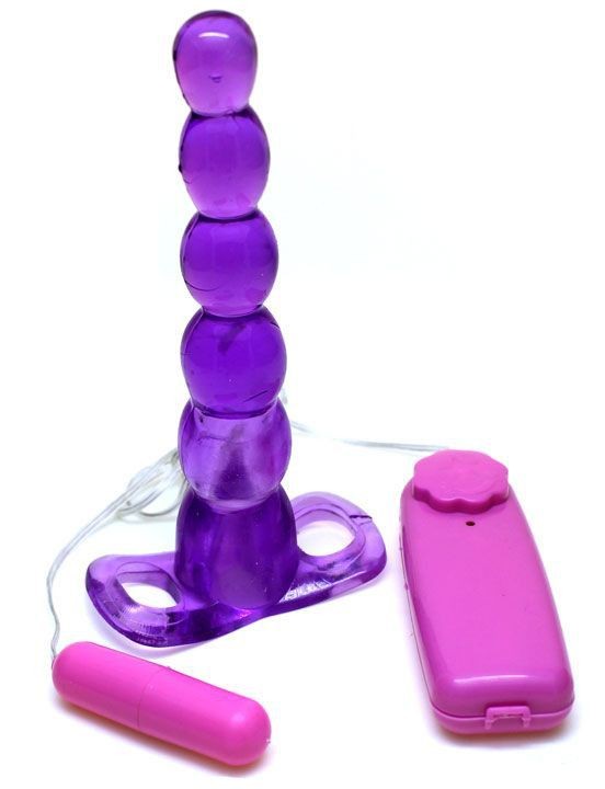 Анальный конус с вибрацией и проводным пультом - 16 см. фото 1 — pink-kiss