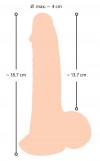 Телесный фаллоимитатор с подвижной кожей - 18,7 см. фото 7 — pink-kiss