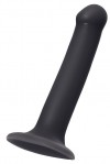 Черный фаллос на присоске Silicone Bendable Dildo M - 18 см. фото 1 — pink-kiss