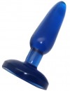 Синяя гелевая анальная пробка - 16 см. фото 2 — pink-kiss