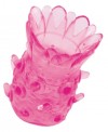 Розовая рельефная насадка на пенис фото 4 — pink-kiss