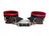 Черно-красные наручники из эко-кожи фото 2 — pink-kiss