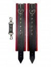 Черно-красные наручники из эко-кожи фото 3 — pink-kiss