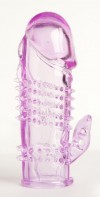 Фиолетовая насадка с коготком и шипами - 13 см. фото 1 — pink-kiss