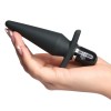 Черная анальная пробка с вибрацией Delicious Fullness Vibrating Butt Plug - 14 см. фото 4 — pink-kiss
