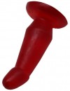 Красная изогнутая анальная пробка - 13 см. фото 2 — pink-kiss