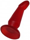 Красная изогнутая анальная пробка - 13 см. фото 3 — pink-kiss