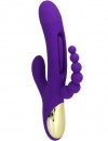 Фиолетовый ударный вибратор Anal G-Hit с анальной цепочкой - 24 см. фото 2 — pink-kiss