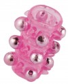 Розовая насадка c шариками Pleasure Sleeve фото 2 — pink-kiss
