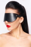 Черная кожаная маска без прорезей для глаз фото 1 — pink-kiss
