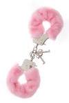 Металлические наручники с розовой меховой опушкой METAL HANDCUFF WITH PLUSH PINK фото 1 — pink-kiss