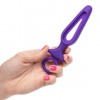 Фиолетовая силиконовая пробка с прорезью Silicone Groove Probe - 10,25 см. фото 3 — pink-kiss