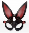 Черно-красная кожаная маска с длинными ушками фото 1 — pink-kiss