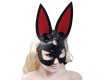 Черно-красная кожаная маска с длинными ушками фото 2 — pink-kiss